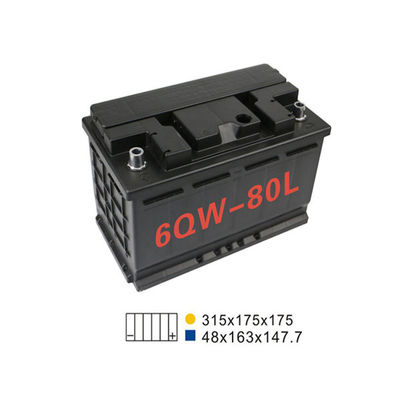 Autobatterie 20HR 75AH 660A 6 Qw 80L für Anfangshalt 311*175*175mm